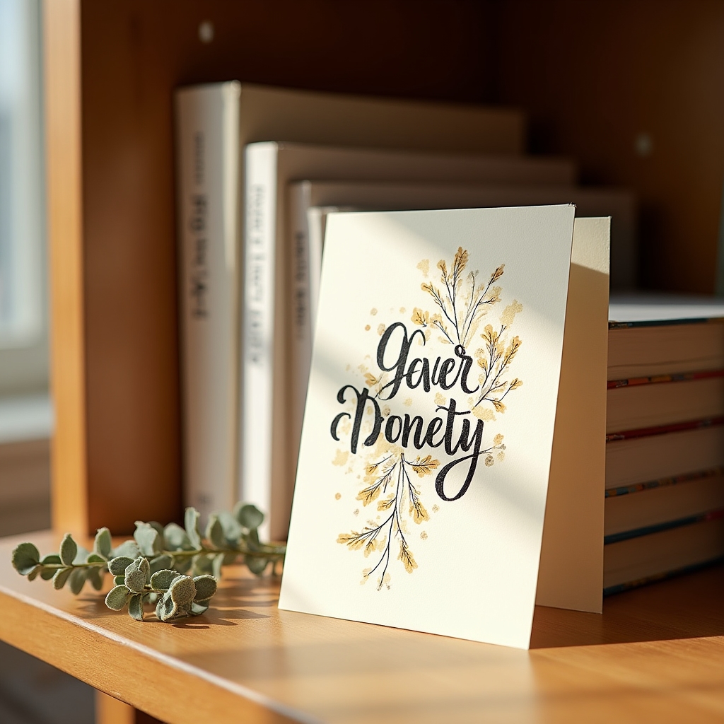 Ręcznie wykonana kartka z ozdobnym letteringiem